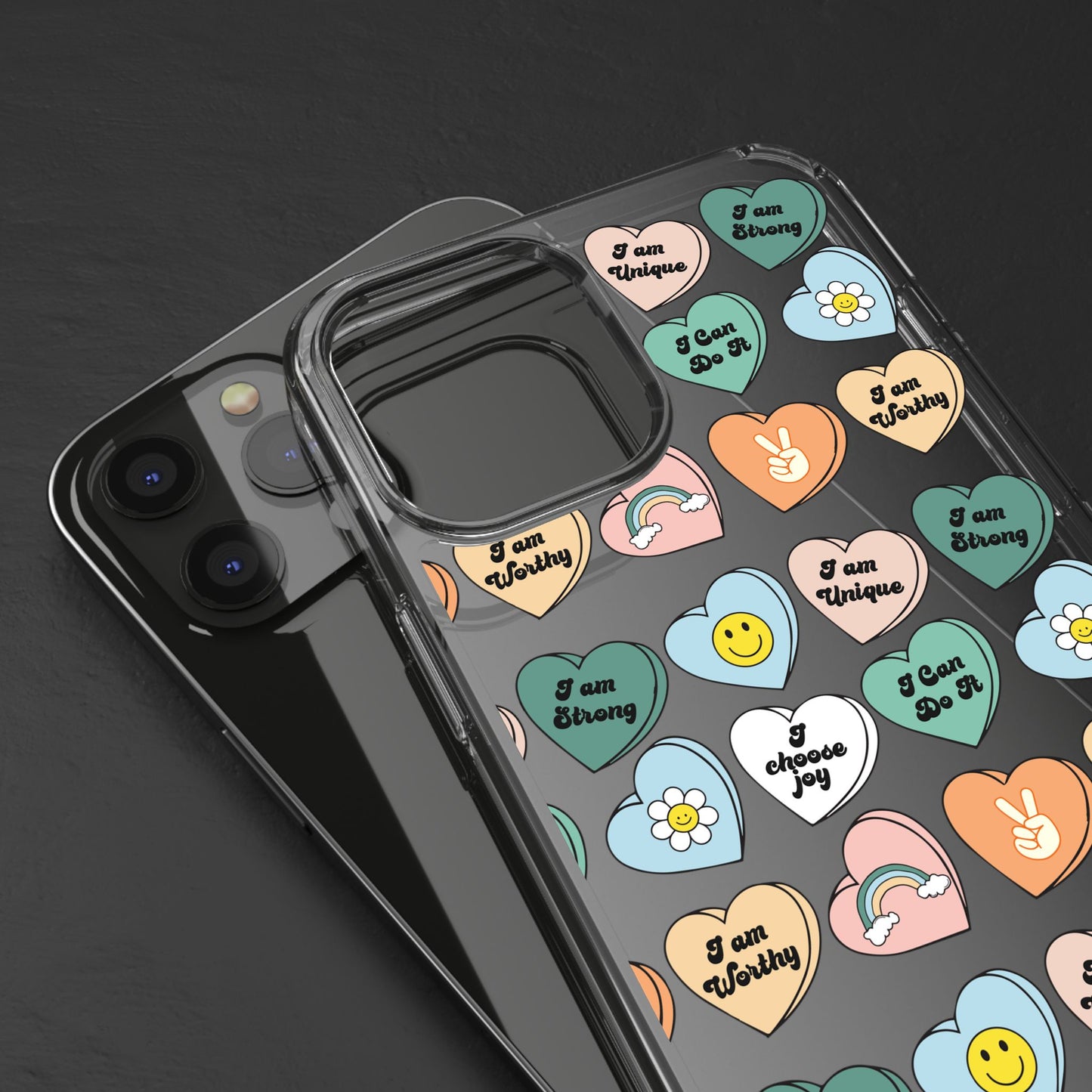 Empowerment Phone Cases, I Am Worthy Clear Cases, Inspirational Gifts, Cute Phone Cover for Teens, Self-Love Accessories