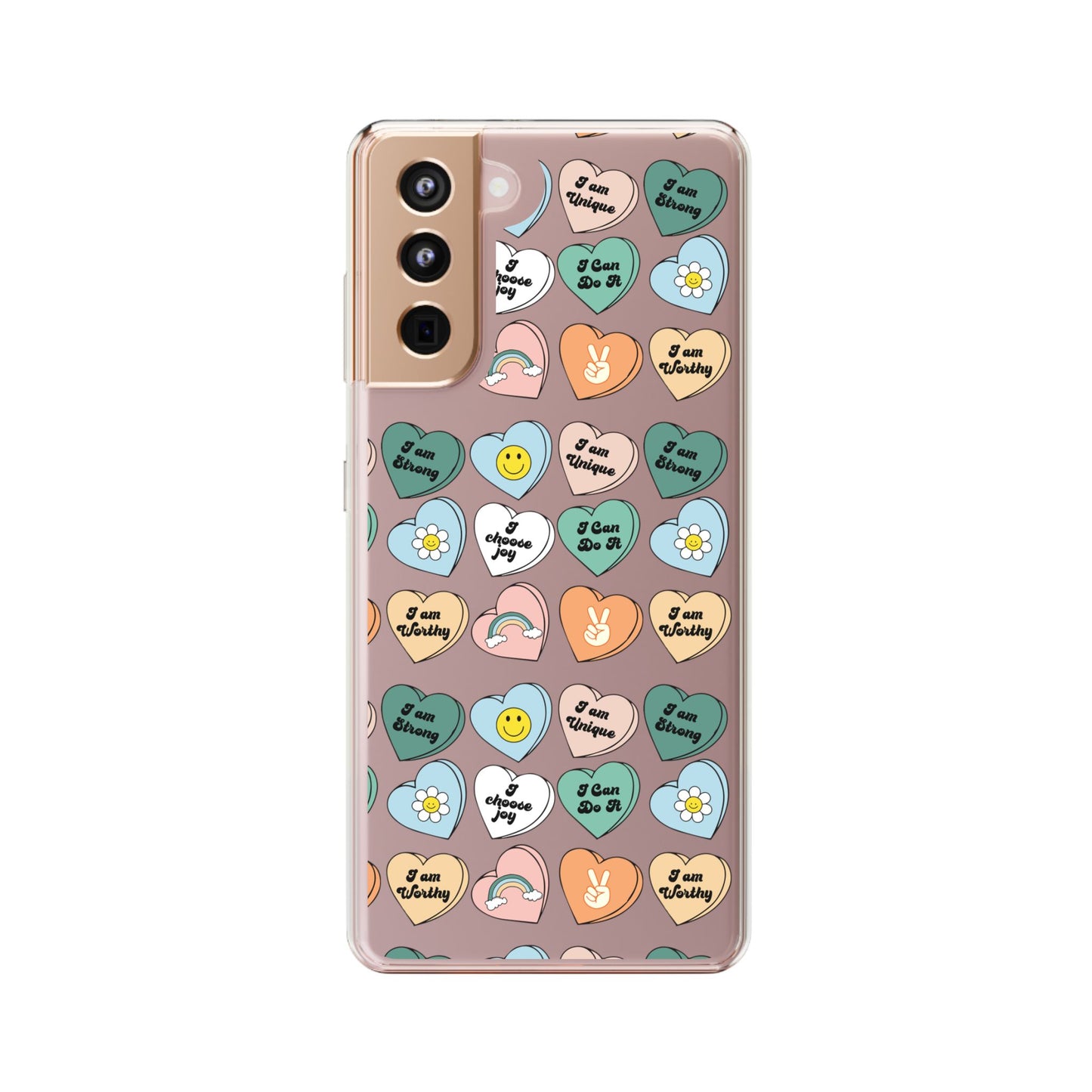 Empowerment Phone Cases, I Am Worthy Clear Cases, Inspirational Gifts, Cute Phone Cover for Teens, Self-Love Accessories