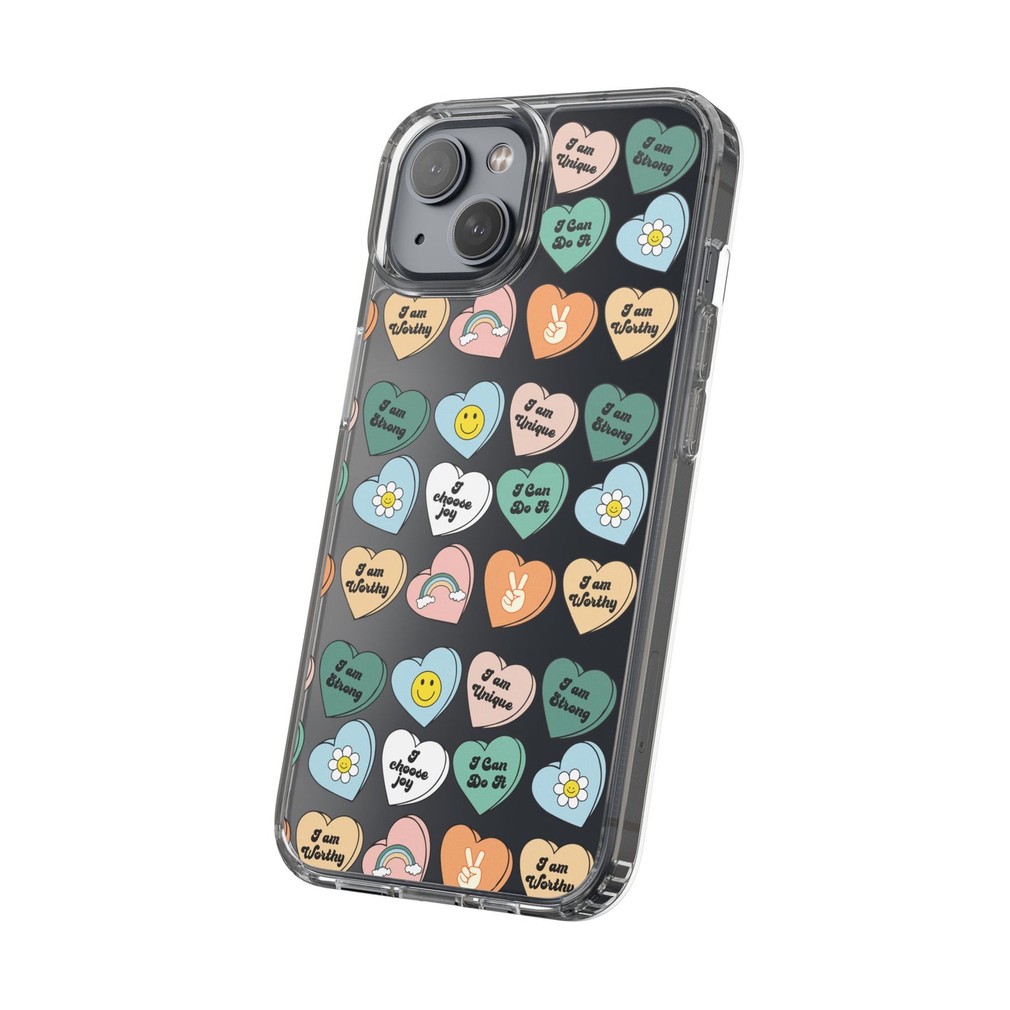 Empowerment Phone Cases, I Am Worthy Clear Cases, Inspirational Gifts, Cute Phone Cover for Teens, Self-Love Accessories