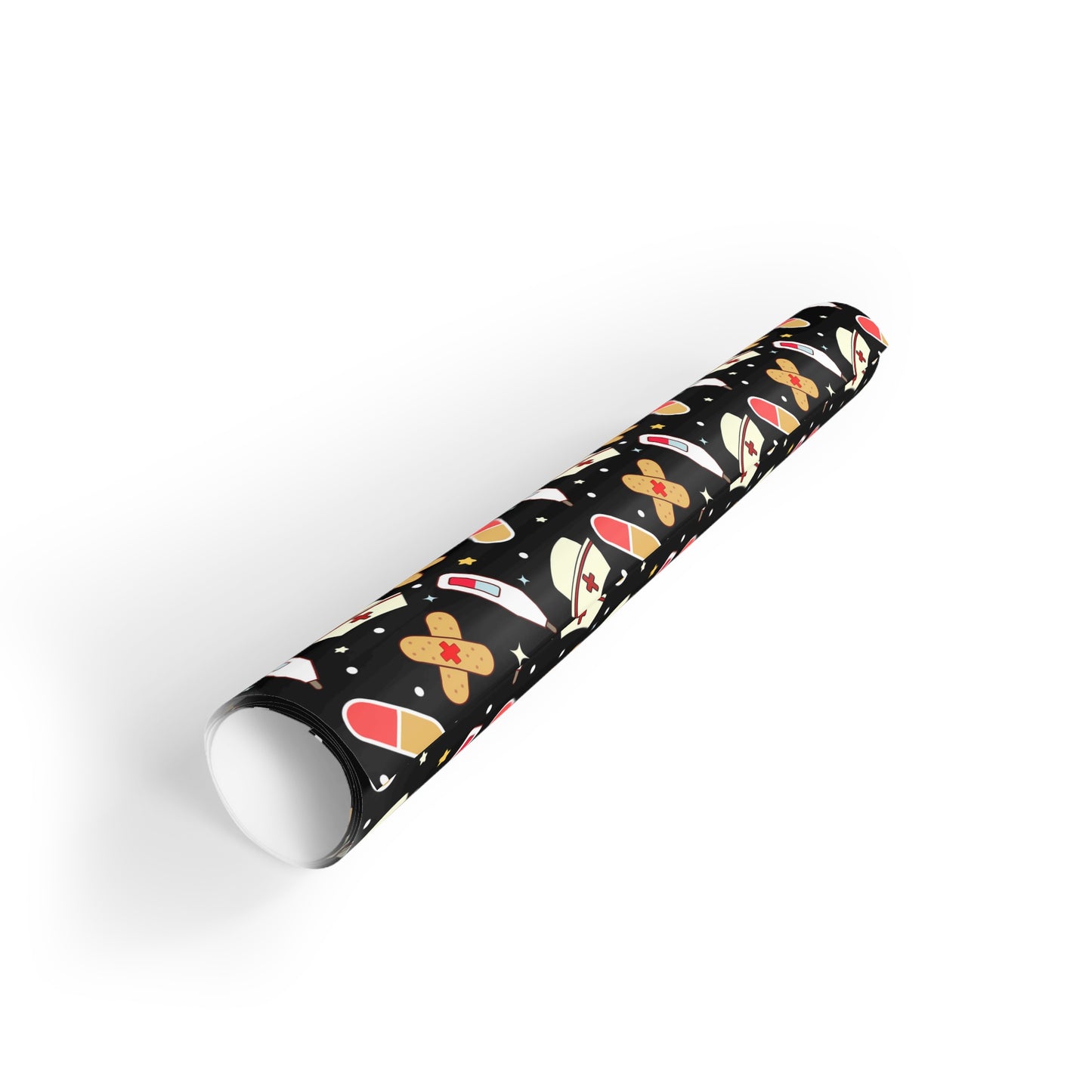 Black Medical Gift Wrapping Paper Roll, Holiday Gift Wrap, Birthday Wrapping Paper, Cute Gift Wrap