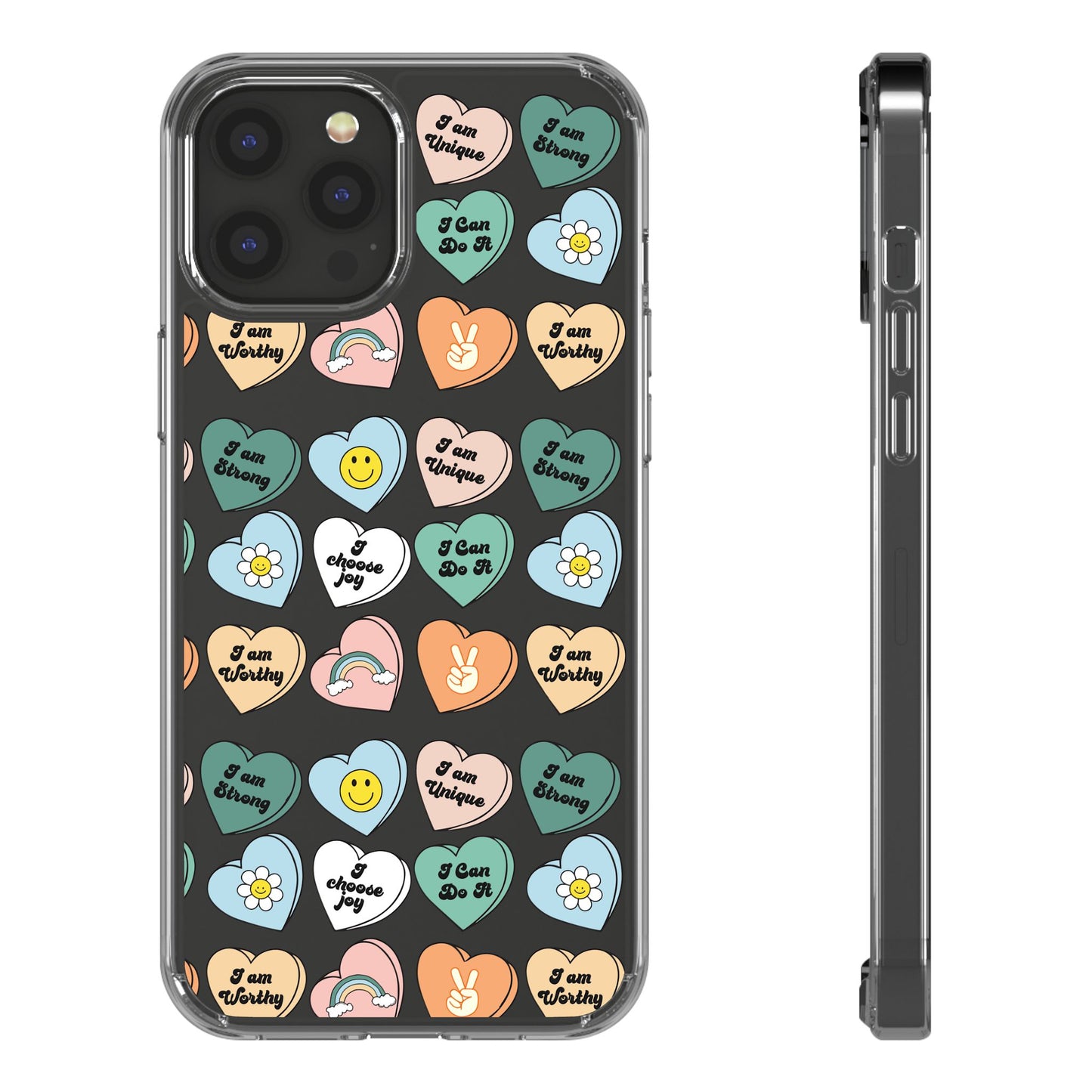 Empowerment Phone Cases, I Am Worthy Clear Cases, Inspirational Gifts, Cute Phone Cover for Teens, Self-Love Accessories