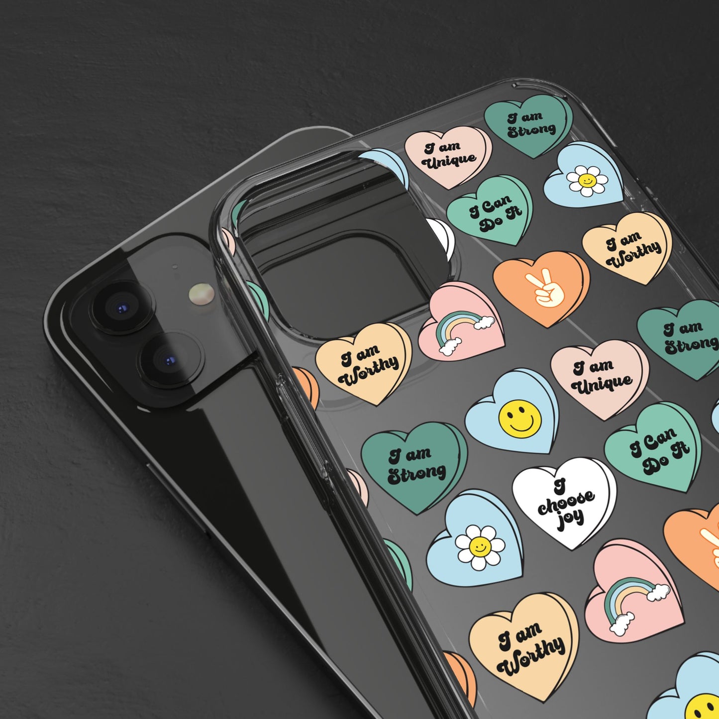 Empowerment Phone Cases, I Am Worthy Clear Cases, Inspirational Gifts, Cute Phone Cover for Teens, Self-Love Accessories