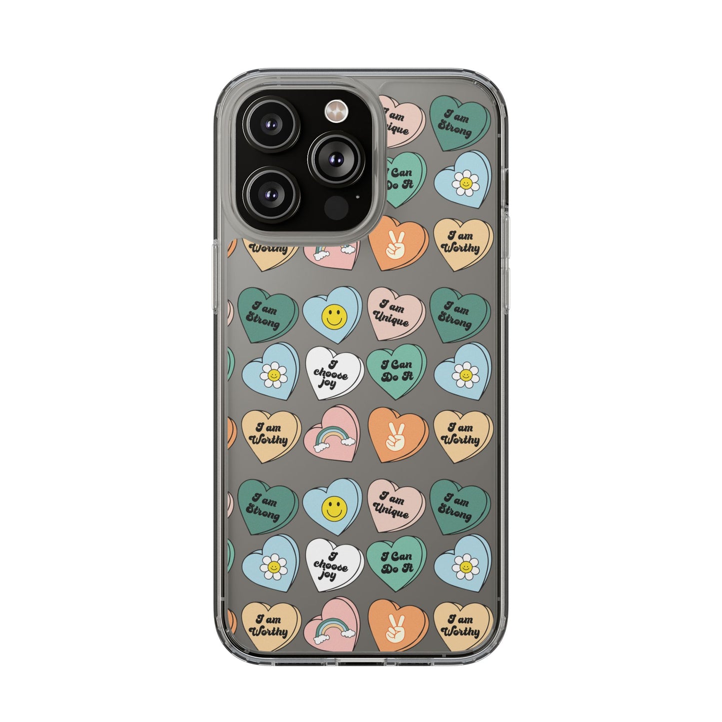 Empowerment Phone Cases, I Am Worthy Clear Cases, Inspirational Gifts, Cute Phone Cover for Teens, Self-Love Accessories