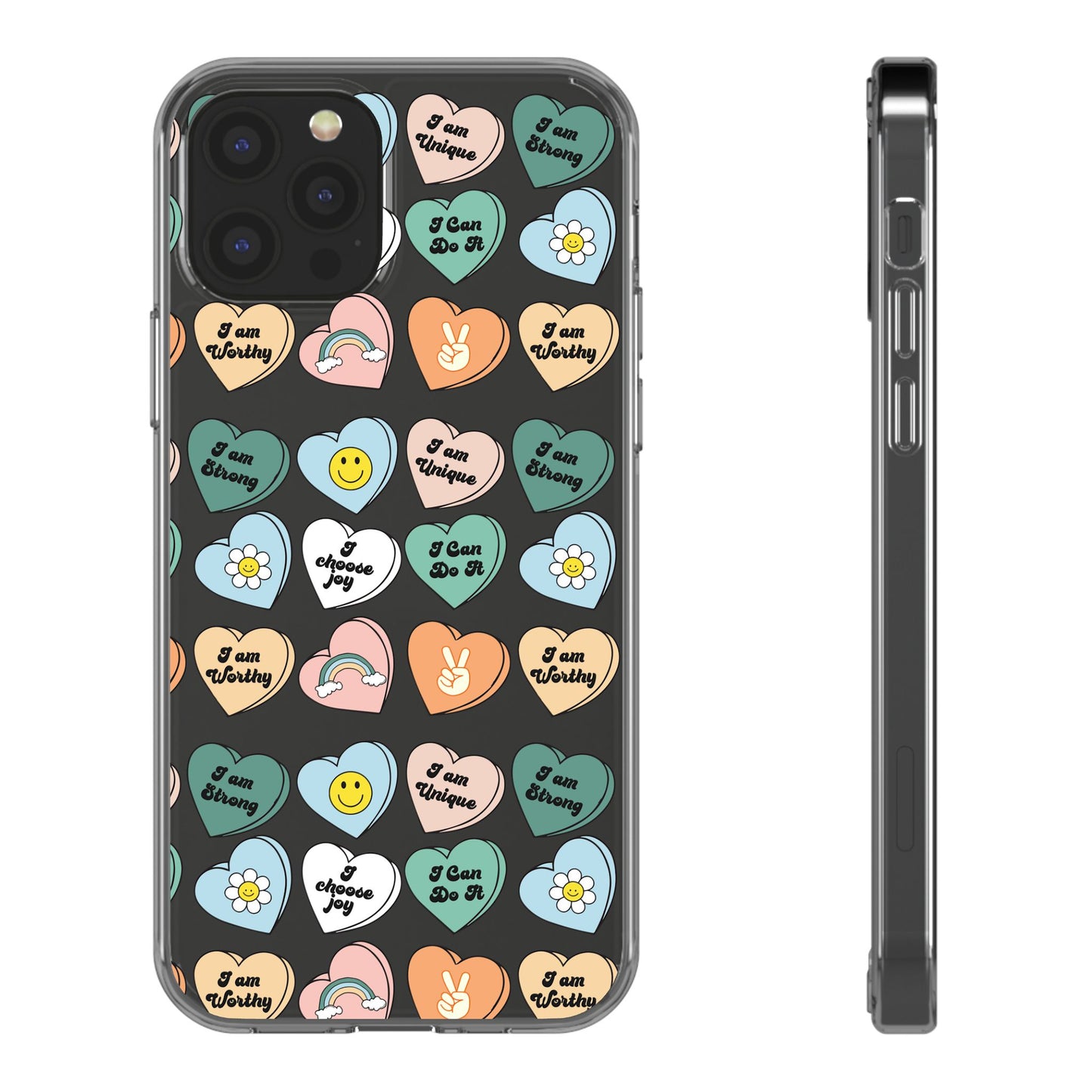 Empowerment Phone Cases, I Am Worthy Clear Cases, Inspirational Gifts, Cute Phone Cover for Teens, Self-Love Accessories