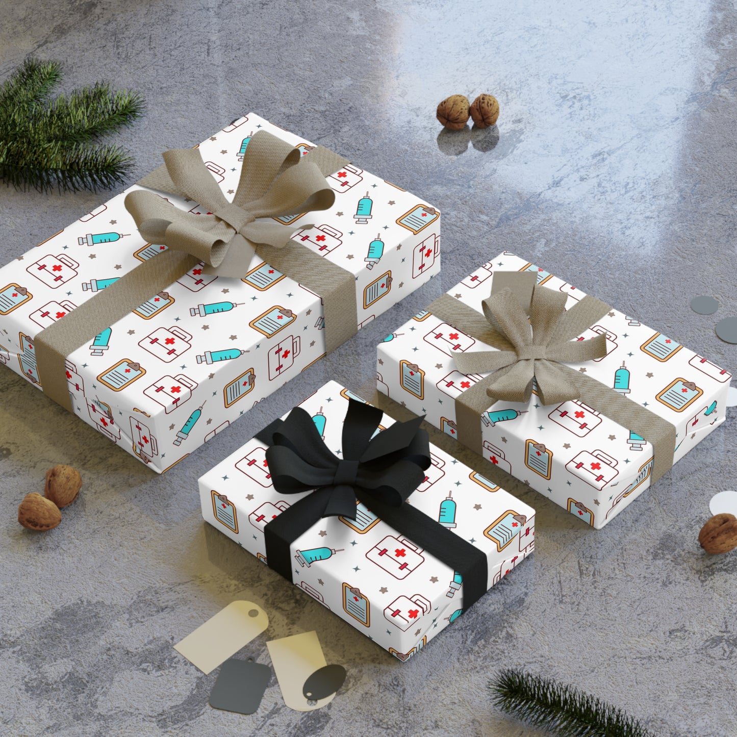Medical Gift Wrapping Paper Roll, Holiday Gift Wrap, Birthday Wrapping Paper, Cute Gift Wrap, Celebration Decor