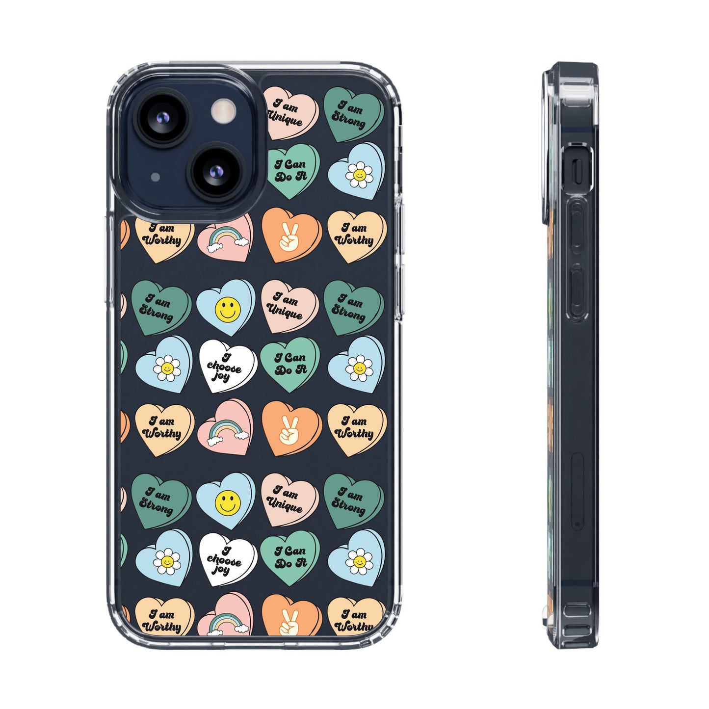 Empowerment Phone Cases, I Am Worthy Clear Cases, Inspirational Gifts, Cute Phone Cover for Teens, Self-Love Accessories