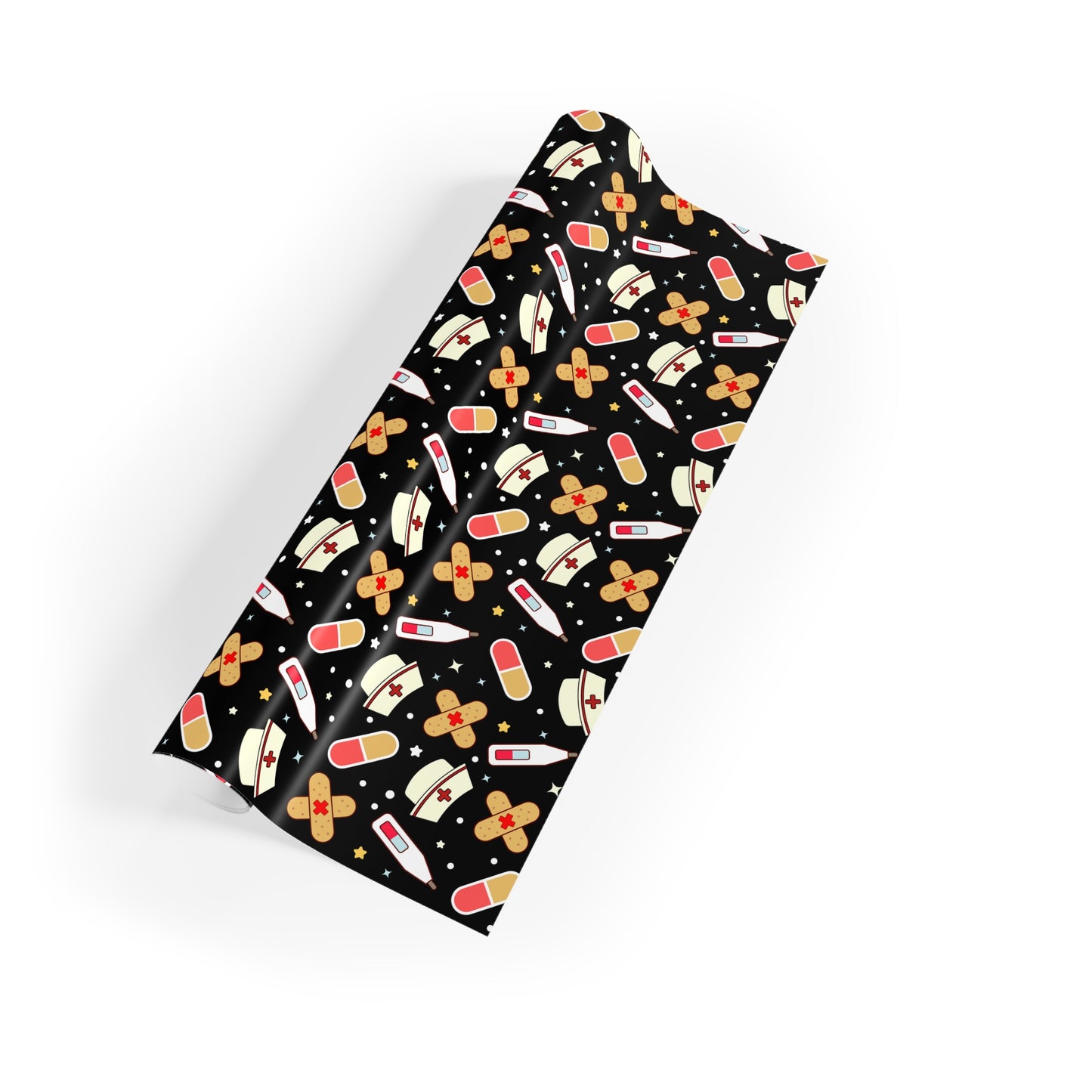 Black Medical Gift Wrapping Paper Roll, Holiday Gift Wrap, Birthday Wrapping Paper, Cute Gift Wrap