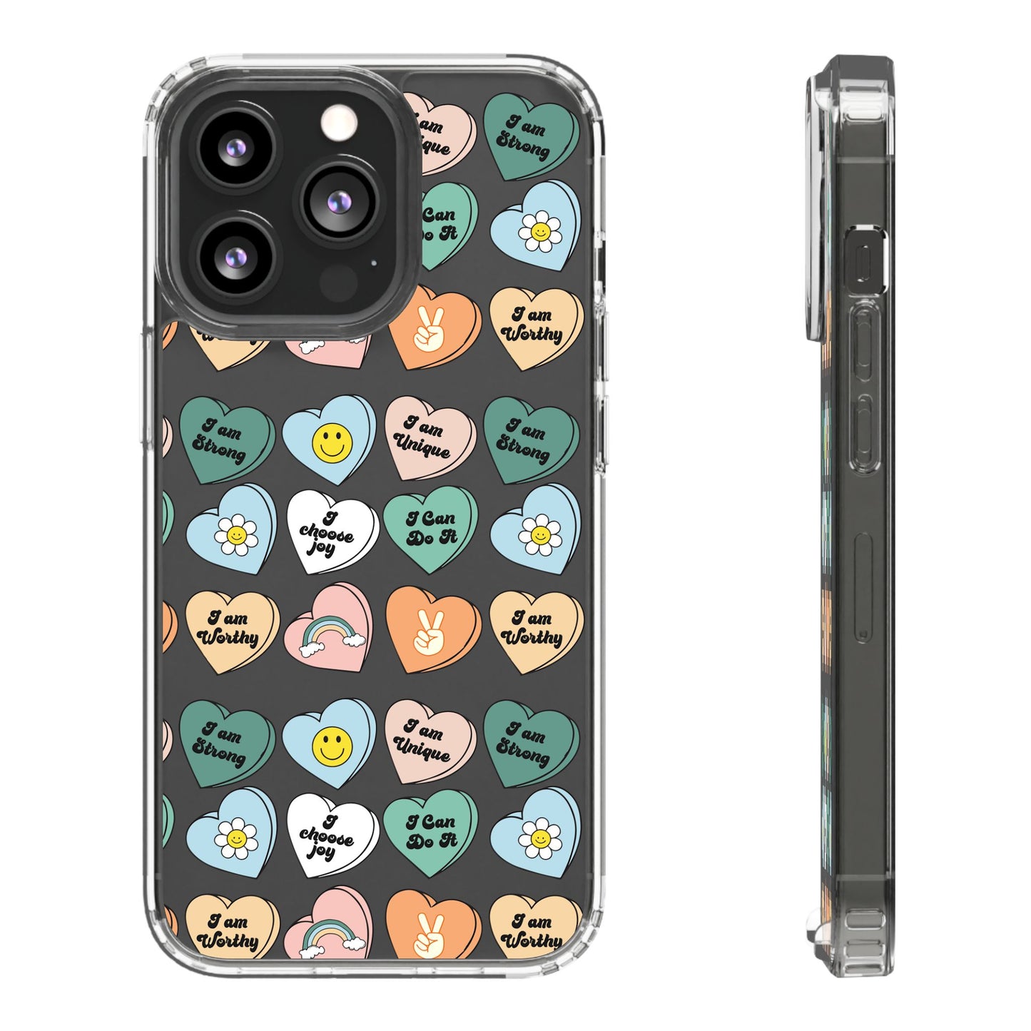 Empowerment Phone Cases, I Am Worthy Clear Cases, Inspirational Gifts, Cute Phone Cover for Teens, Self-Love Accessories