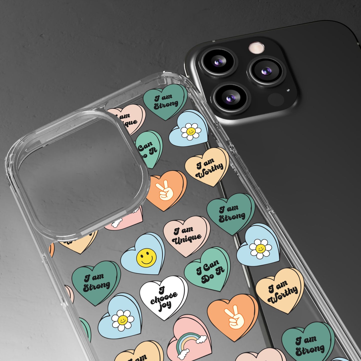 Empowerment Phone Cases, I Am Worthy Clear Cases, Inspirational Gifts, Cute Phone Cover for Teens, Self-Love Accessories