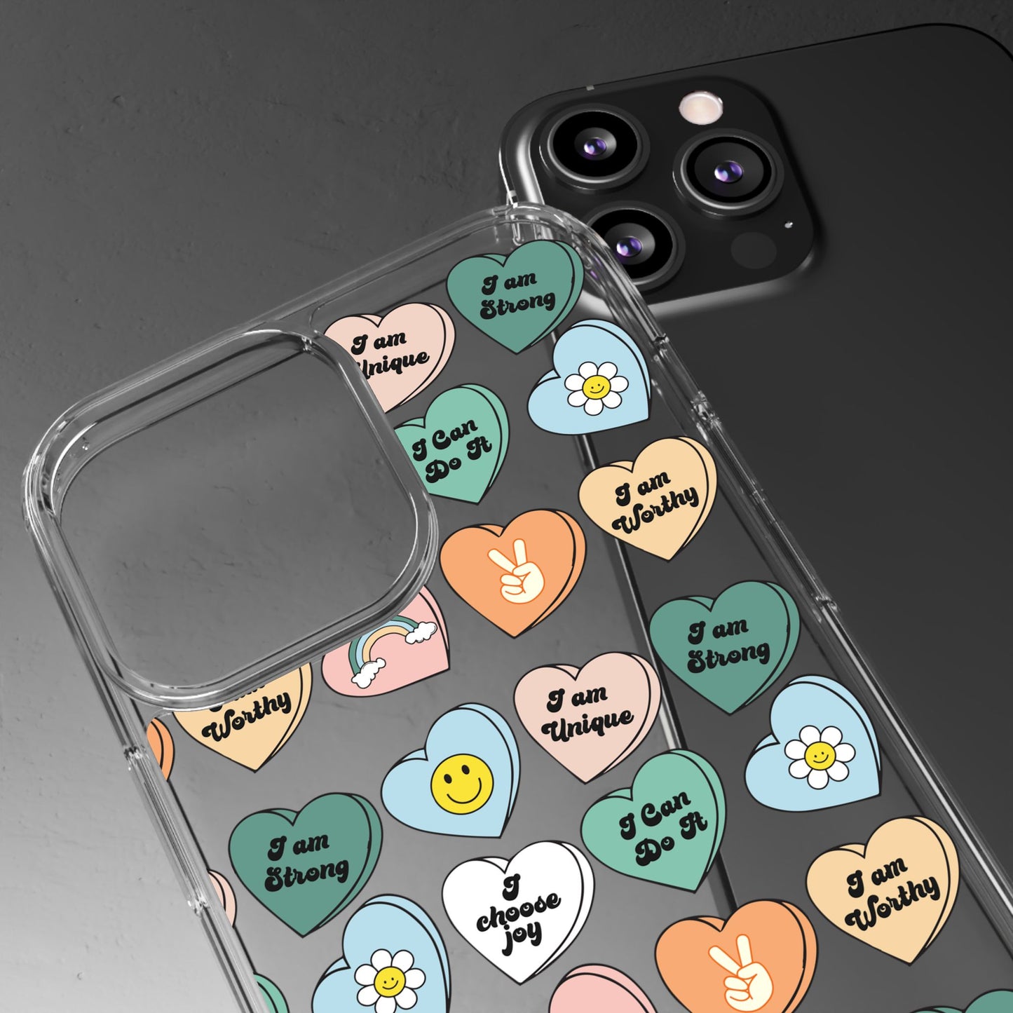 Empowerment Phone Cases, I Am Worthy Clear Cases, Inspirational Gifts, Cute Phone Cover for Teens, Self-Love Accessories