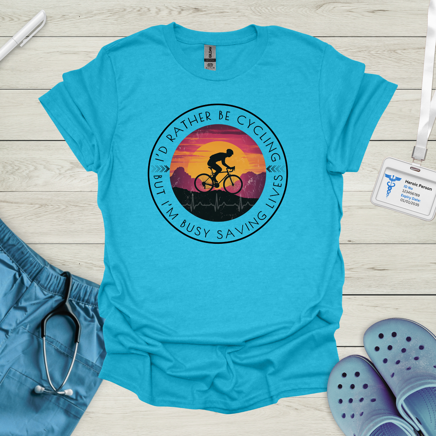 I'd Rather Be Cycling, But I'm Busy Saving Lives T-Shirt