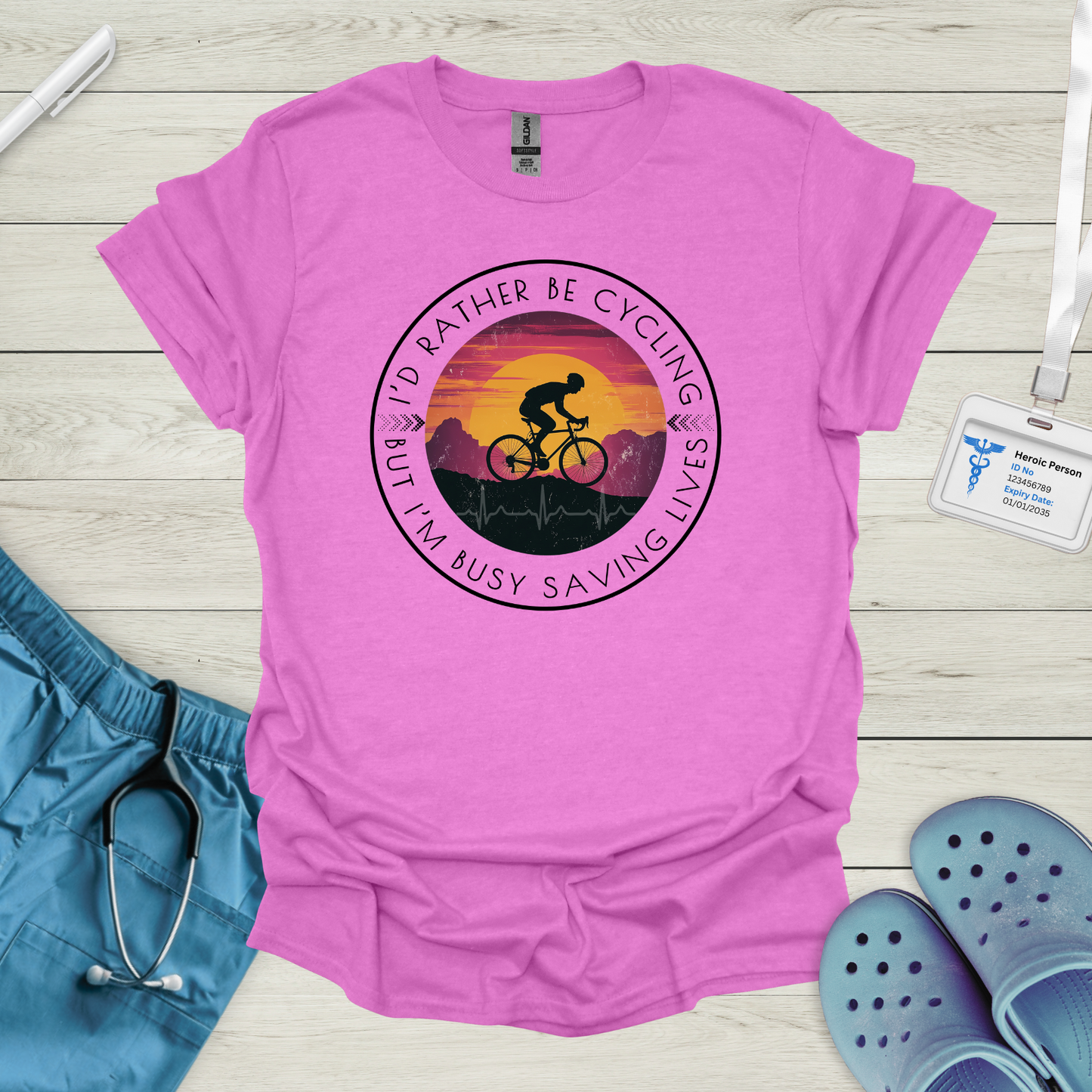 I'd Rather Be Cycling, But I'm Busy Saving Lives T-Shirt