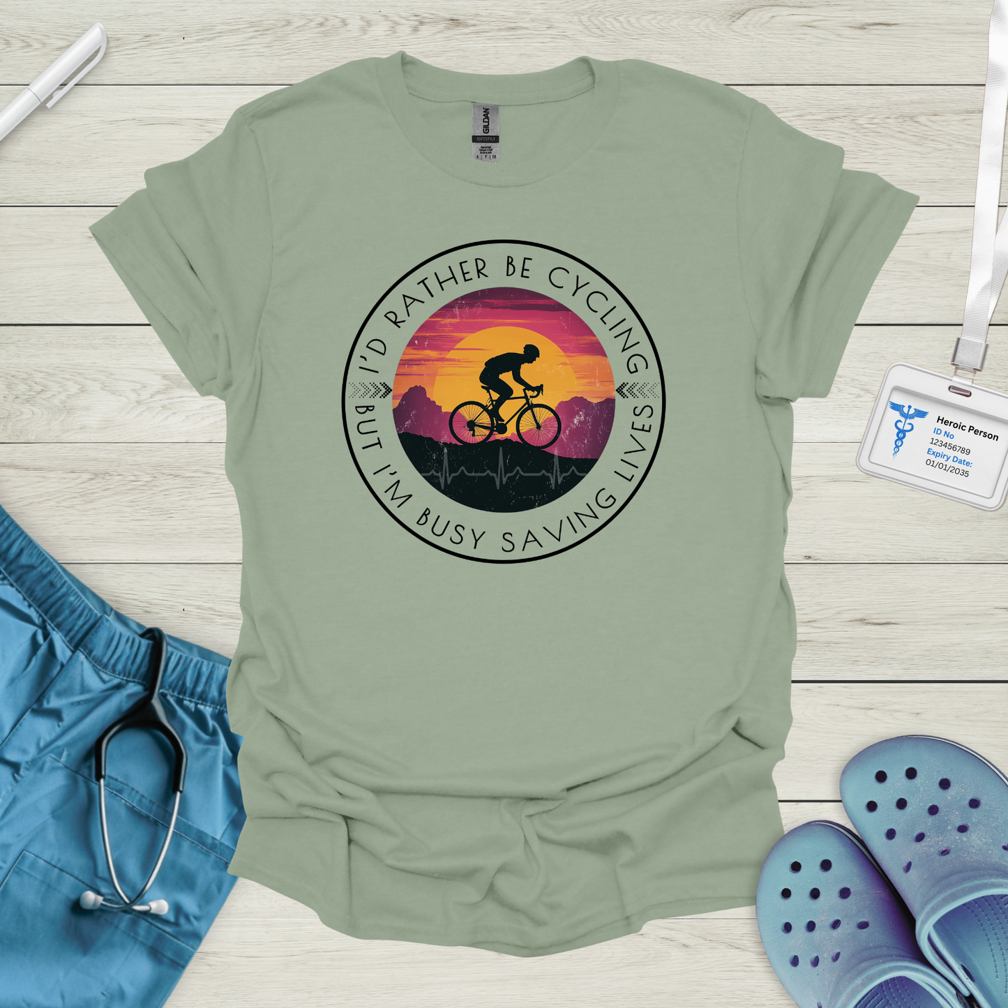 I'd Rather Be Cycling, But I'm Busy Saving Lives T-Shirt