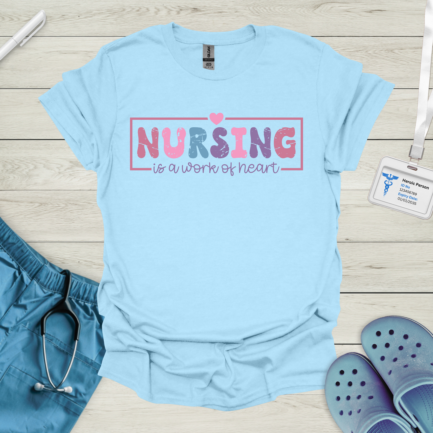 Nursing is a Work of Heart Pastel T-Shirt