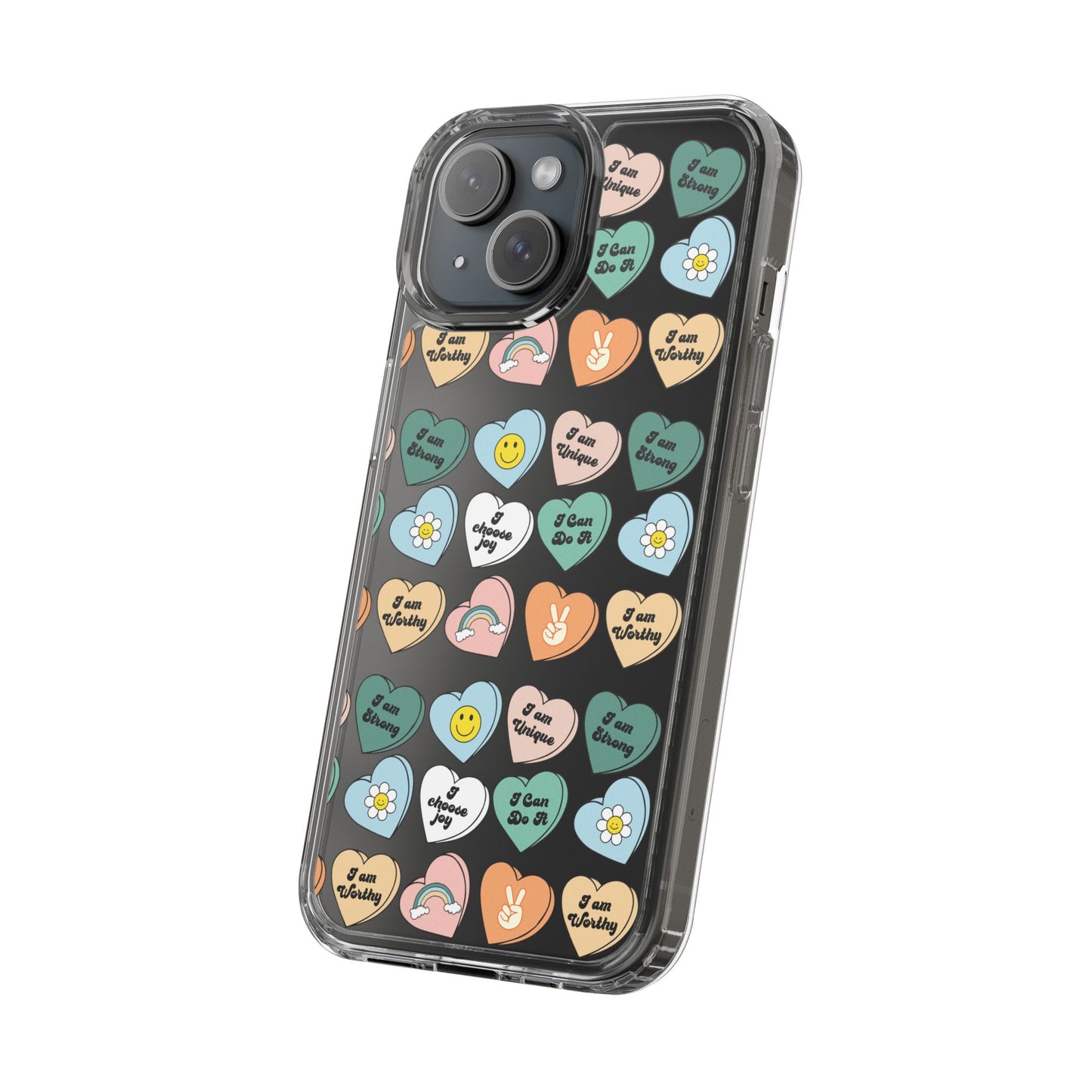 Empowerment Phone Cases, I Am Worthy Clear Cases, Inspirational Gifts, Cute Phone Cover for Teens, Self-Love Accessories