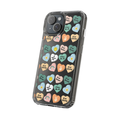 Empowerment Phone Cases, I Am Worthy Clear Cases, Inspirational Gifts, Cute Phone Cover for Teens, Self-Love Accessories