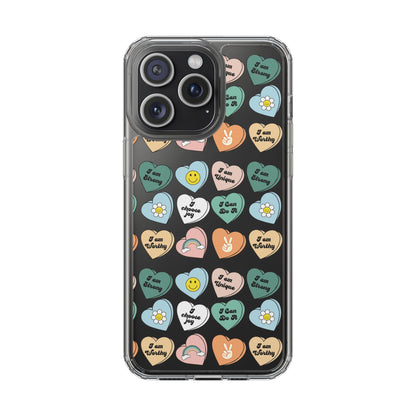 Empowerment Phone Cases, I Am Worthy Clear Cases, Inspirational Gifts, Cute Phone Cover for Teens, Self-Love Accessories