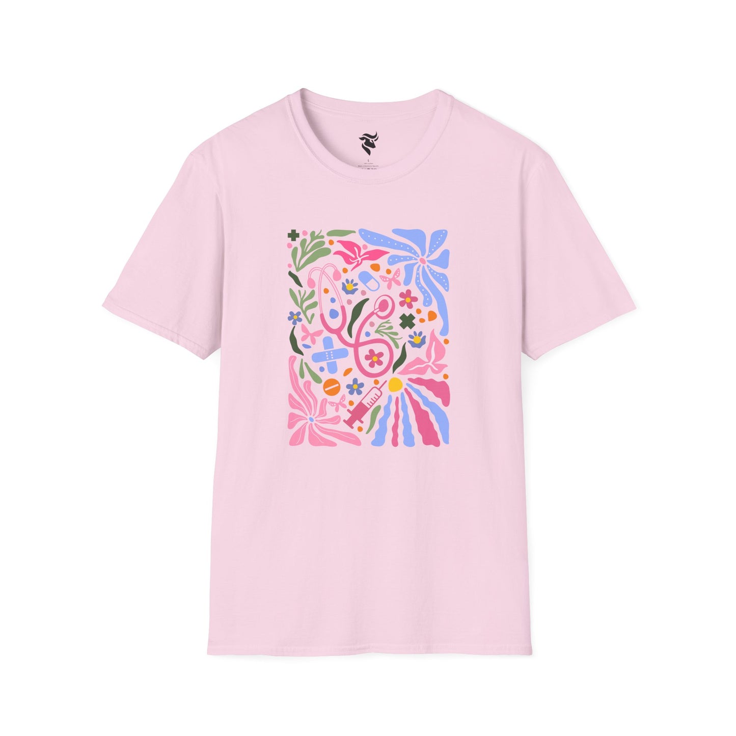 Pink Stethoscope Floral T-Shirt