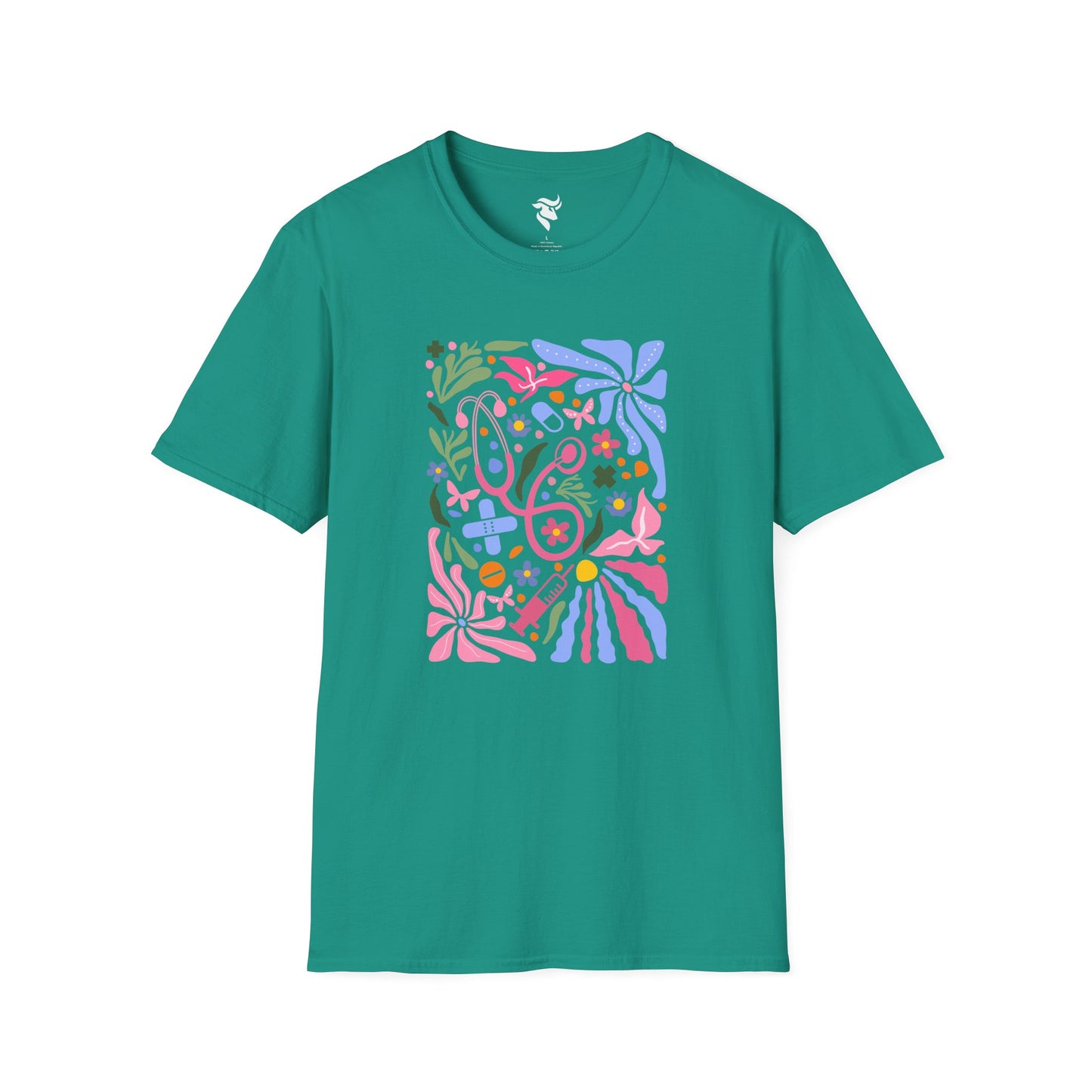 Pink Stethoscope Floral T-Shirt