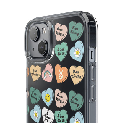 Empowerment Phone Cases, I Am Worthy Clear Cases, Inspirational Gifts, Cute Phone Cover for Teens, Self-Love Accessories