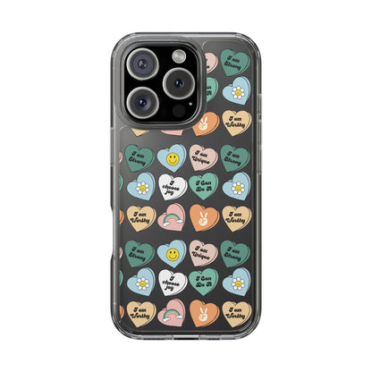Empowerment Phone Cases, I Am Worthy Clear Cases, Inspirational Gifts, Cute Phone Cover for Teens, Self-Love Accessories