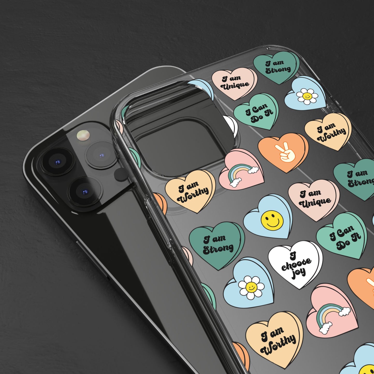 Empowerment Phone Cases, I Am Worthy Clear Cases, Inspirational Gifts, Cute Phone Cover for Teens, Self-Love Accessories
