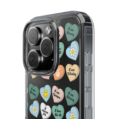 Empowerment Phone Cases, I Am Worthy Clear Cases, Inspirational Gifts, Cute Phone Cover for Teens, Self-Love Accessories