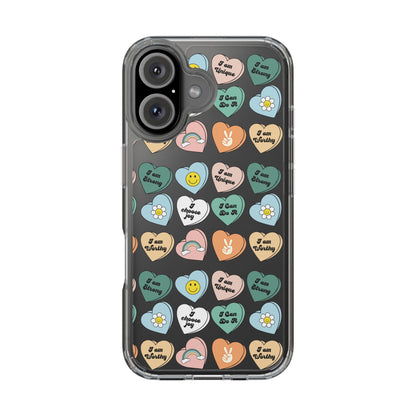 Empowerment Phone Cases, I Am Worthy Clear Cases, Inspirational Gifts, Cute Phone Cover for Teens, Self-Love Accessories