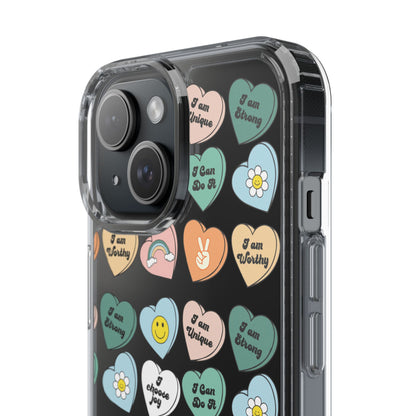 Empowerment Phone Cases, I Am Worthy Clear Cases, Inspirational Gifts, Cute Phone Cover for Teens, Self-Love Accessories