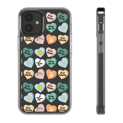 Empowerment Phone Cases, I Am Worthy Clear Cases, Inspirational Gifts, Cute Phone Cover for Teens, Self-Love Accessories