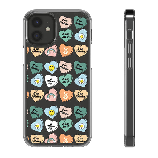 Empowerment Phone Cases, I Am Worthy Clear Cases, Inspirational Gifts, Cute Phone Cover for Teens, Self-Love Accessories