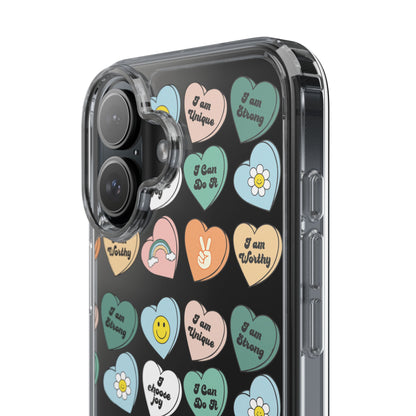 Empowerment Phone Cases, I Am Worthy Clear Cases, Inspirational Gifts, Cute Phone Cover for Teens, Self-Love Accessories