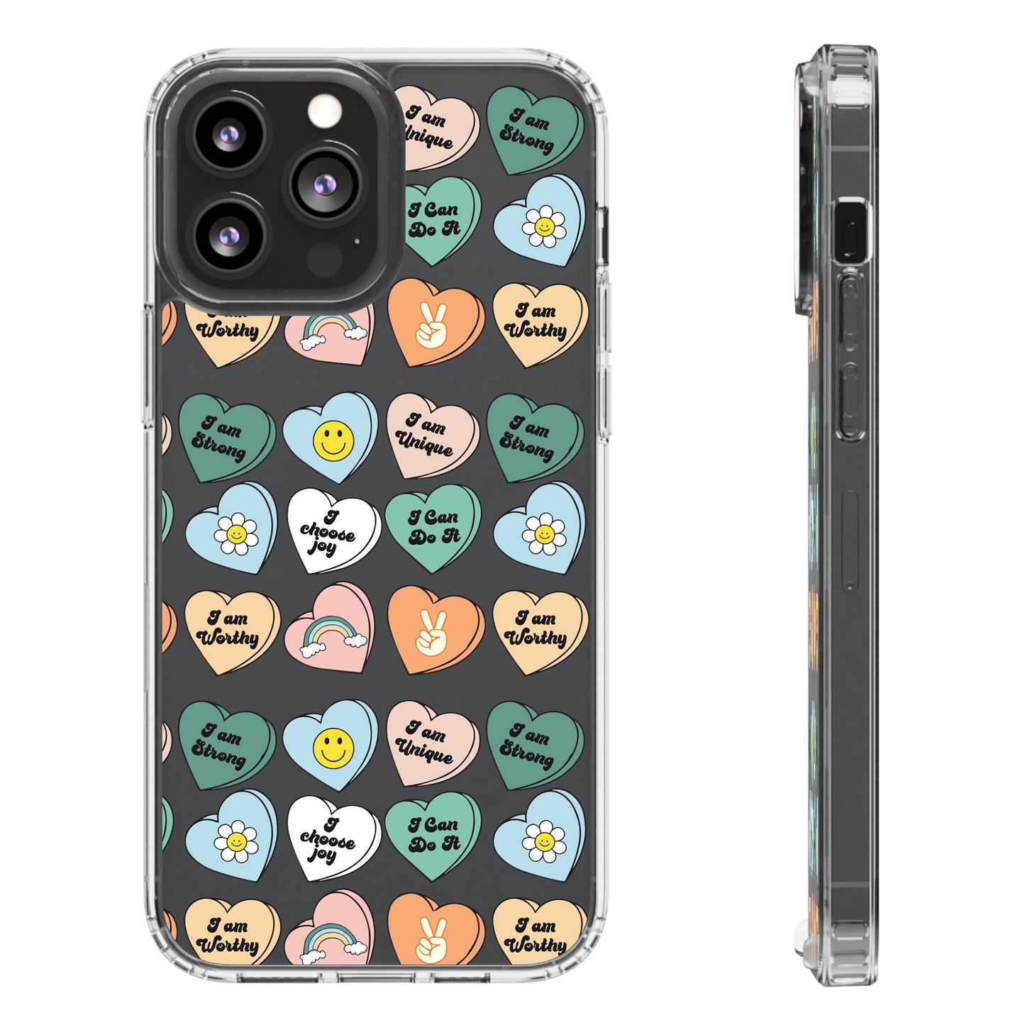 Empowerment Phone Cases, I Am Worthy Clear Cases, Inspirational Gifts, Cute Phone Cover for Teens, Self-Love Accessories