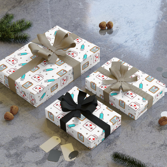 Medical Gift Wrapping Paper Roll, Holiday Gift Wrap, Birthday Wrapping Paper, Cute Gift Wrap, Celebration Decor