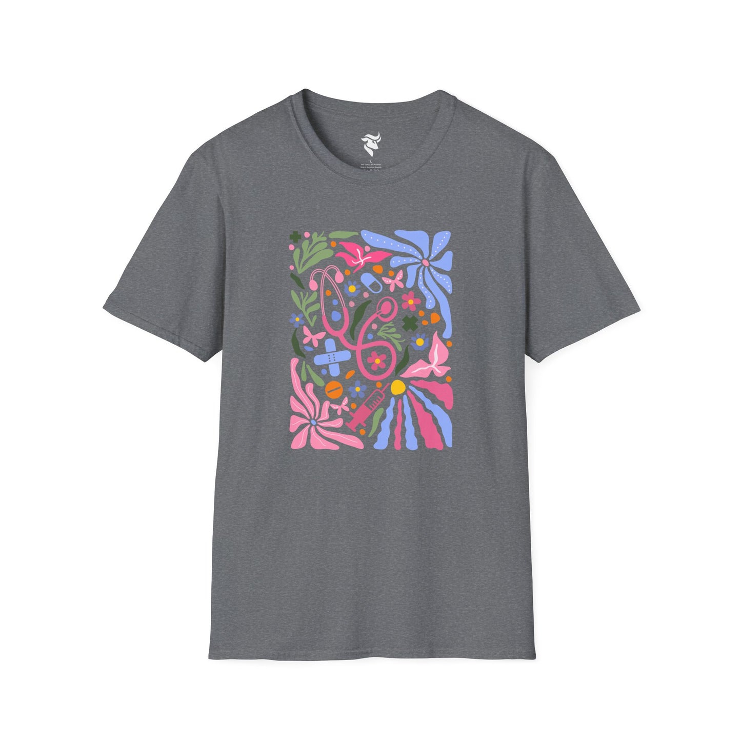 Pink Stethoscope Floral T-Shirt