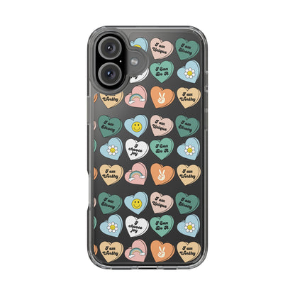 Empowerment Phone Cases, I Am Worthy Clear Cases, Inspirational Gifts, Cute Phone Cover for Teens, Self-Love Accessories