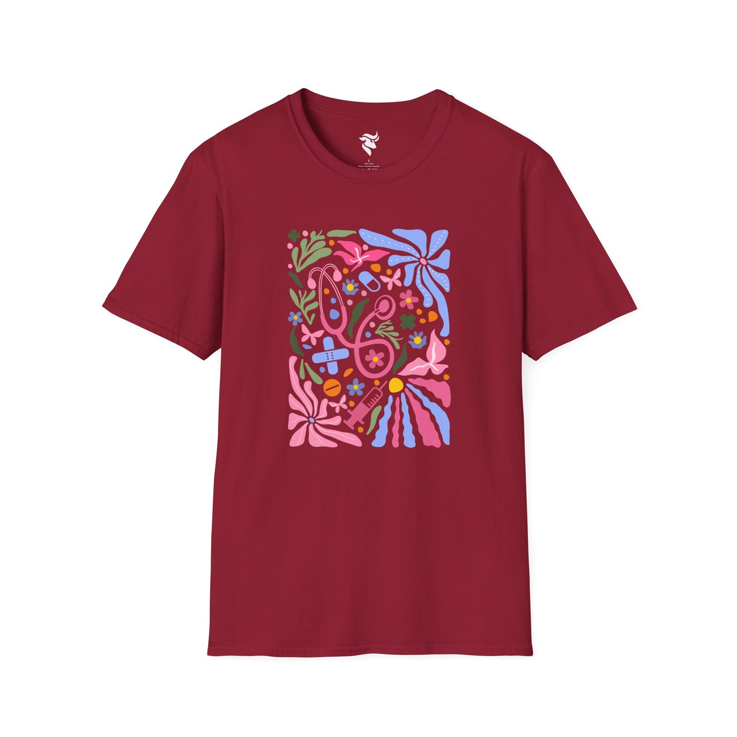Pink Stethoscope Floral T-Shirt