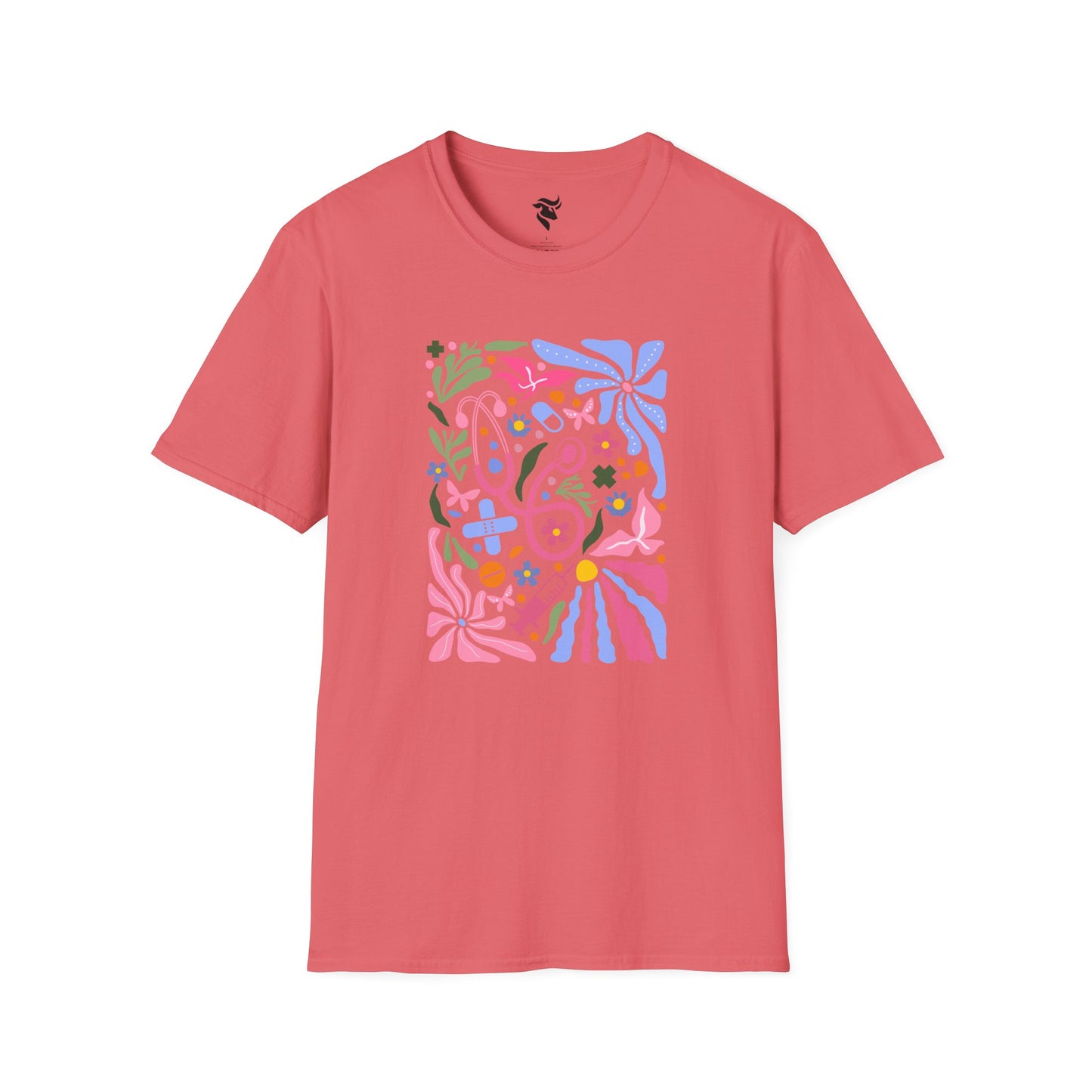 Pink Stethoscope Floral T-Shirt