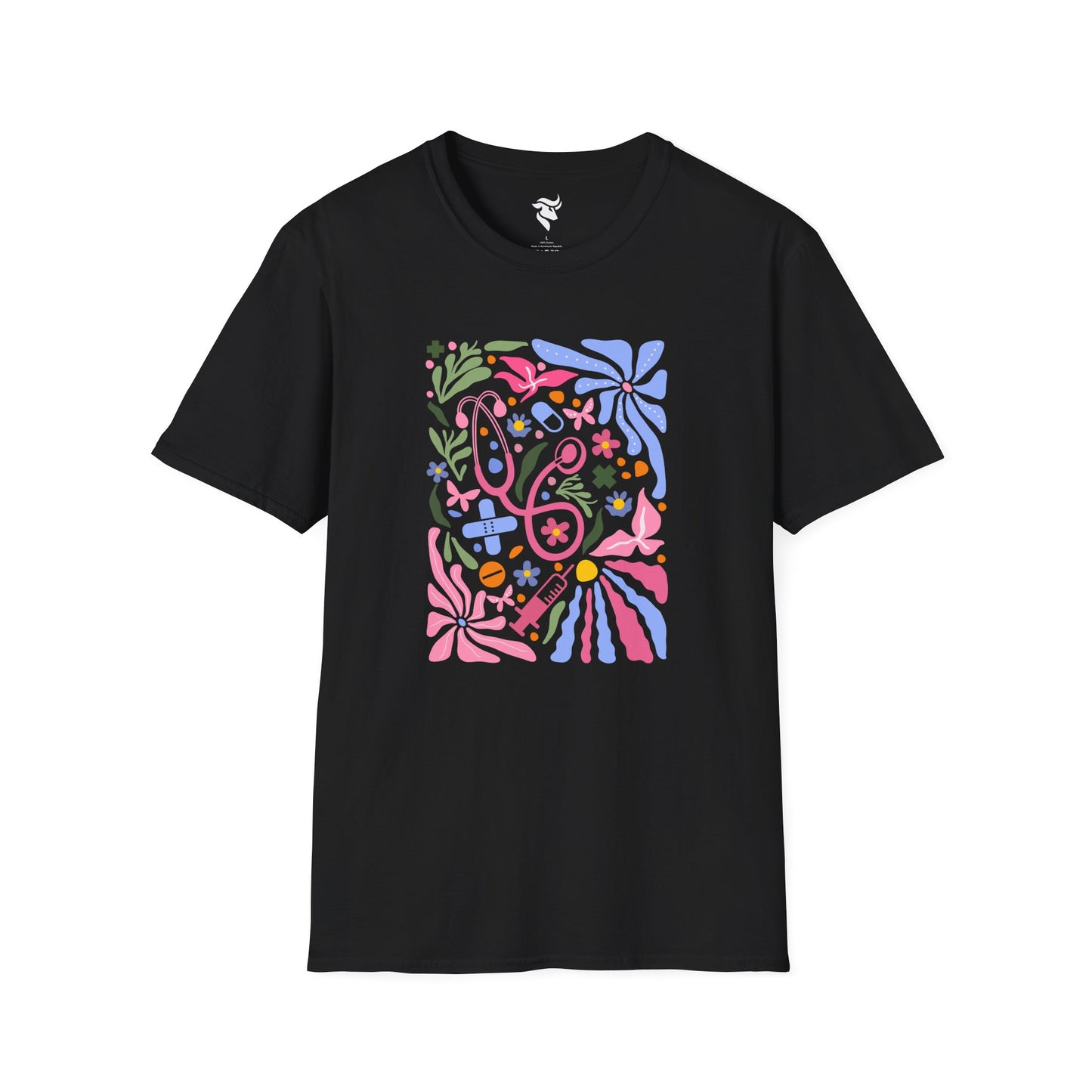 Pink Stethoscope Floral T-Shirt