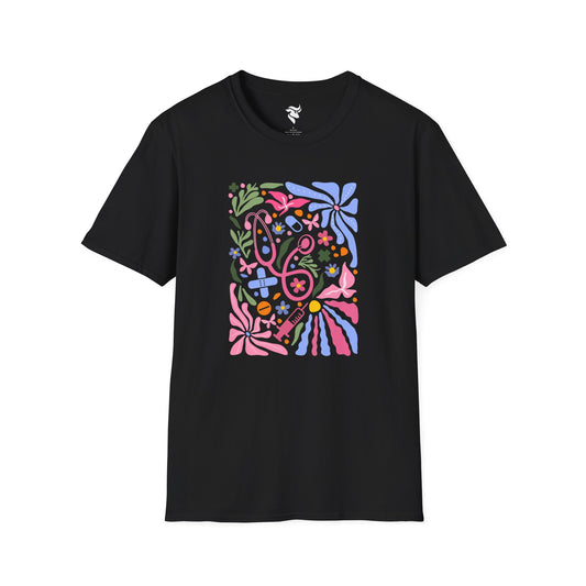 Pink Stethoscope Floral T-Shirt