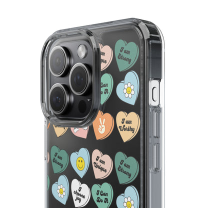 Empowerment Phone Cases, I Am Worthy Clear Cases, Inspirational Gifts, Cute Phone Cover for Teens, Self-Love Accessories