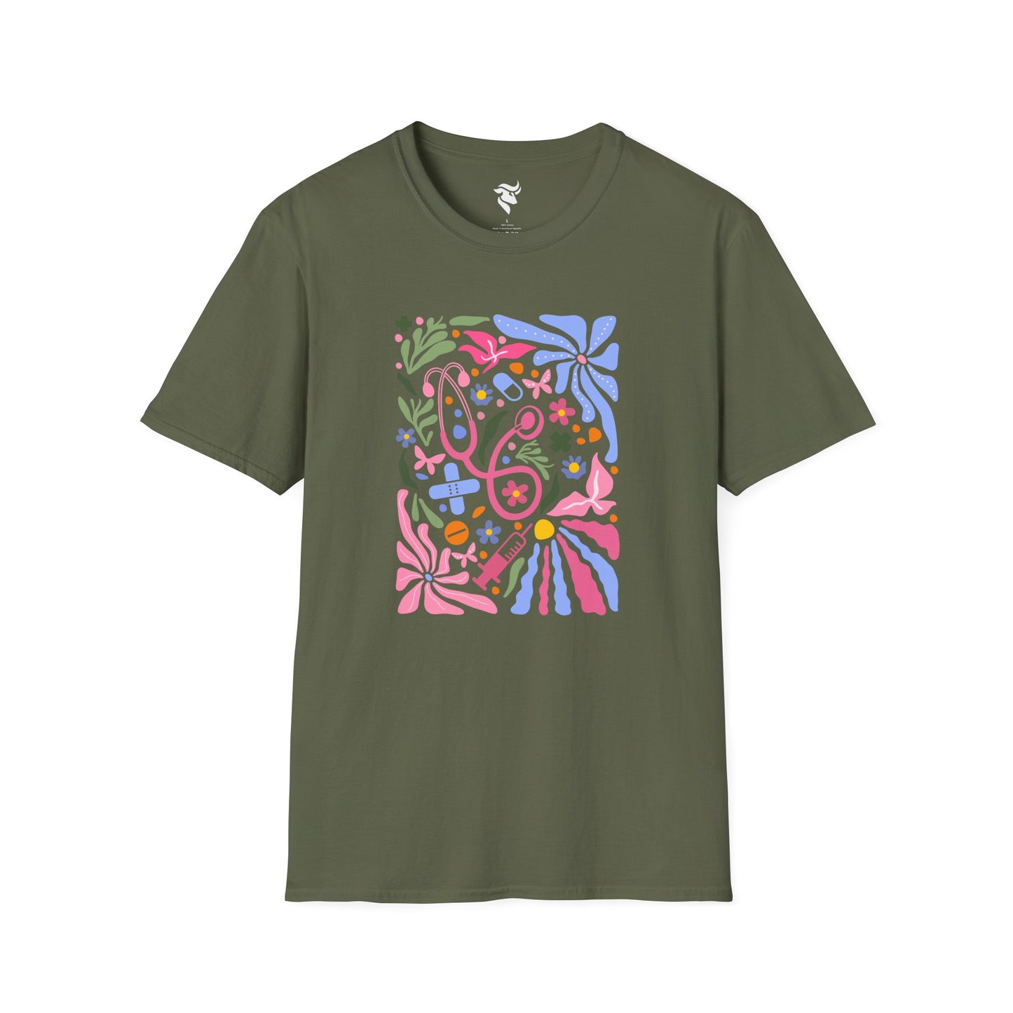 Pink Stethoscope Floral T-Shirt