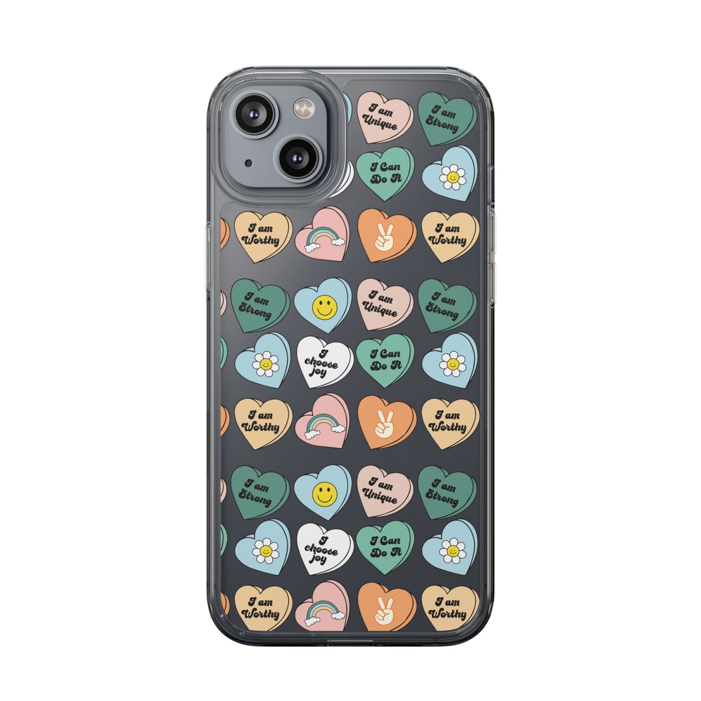 Empowerment Phone Cases, I Am Worthy Clear Cases, Inspirational Gifts, Cute Phone Cover for Teens, Self-Love Accessories