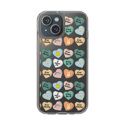Empowerment Phone Cases, I Am Worthy Clear Cases, Inspirational Gifts, Cute Phone Cover for Teens, Self-Love Accessories