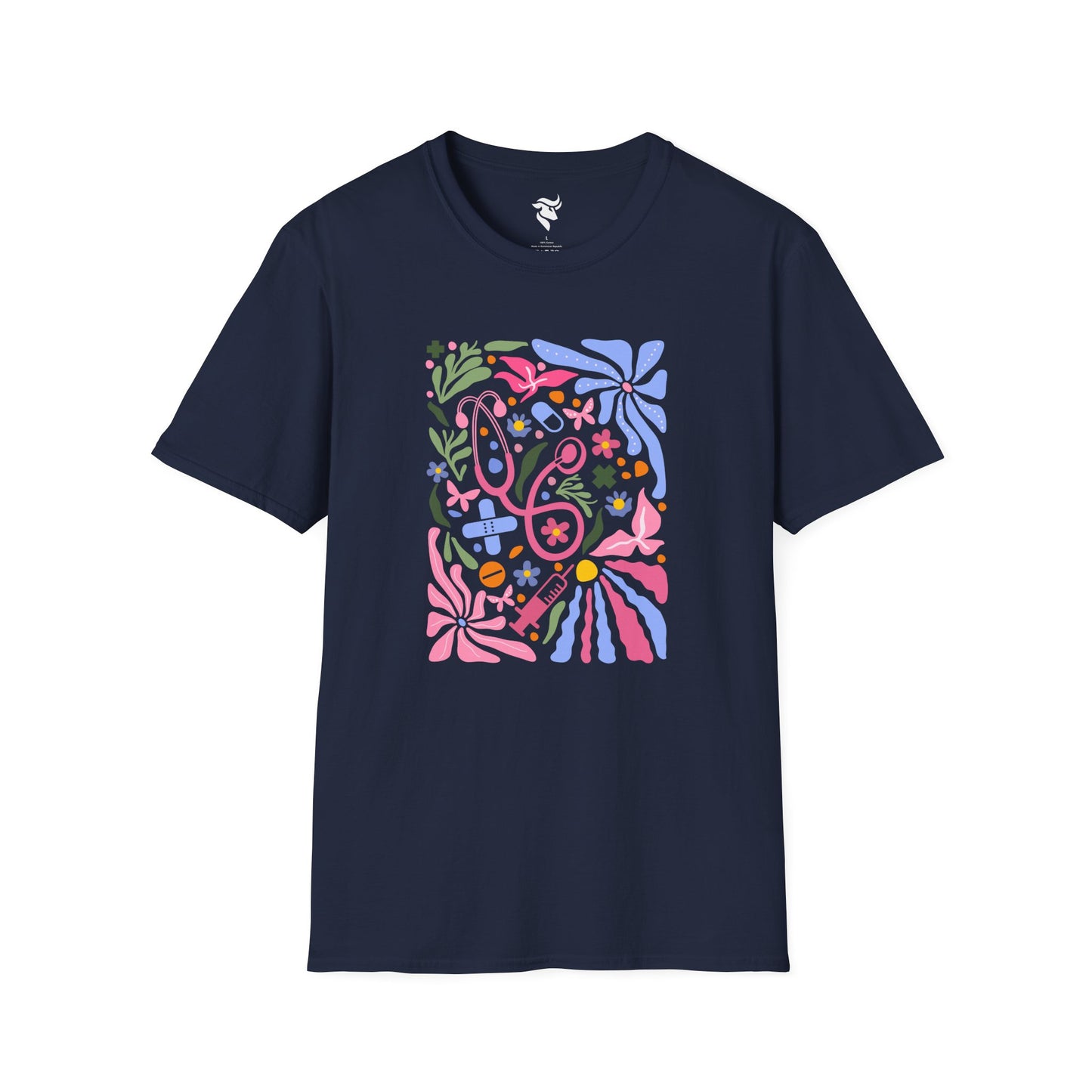 Pink Stethoscope Floral T-Shirt