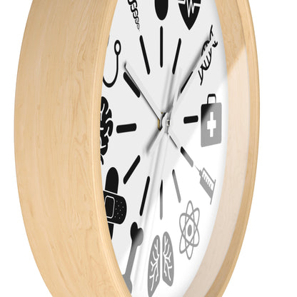 Medical Icons Wall Clock - Monochrome Fun Gift