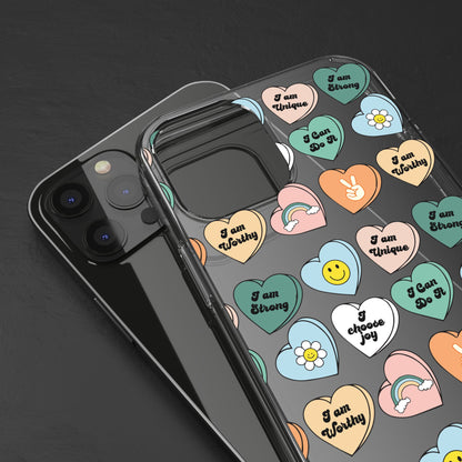 Empowerment Phone Cases, I Am Worthy Clear Cases, Inspirational Gifts, Cute Phone Cover for Teens, Self-Love Accessories