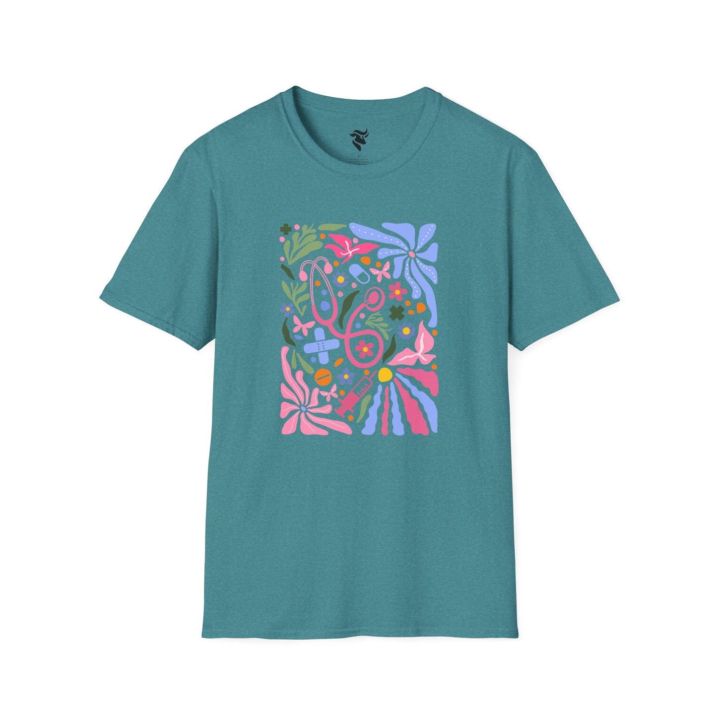 Pink Stethoscope Floral T-Shirt