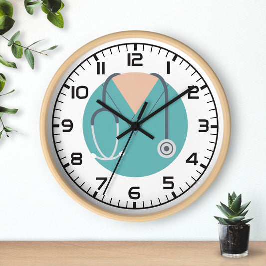 Scrubs and Stethoscope Wall Clock