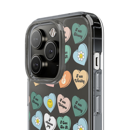 Empowerment Phone Cases, I Am Worthy Clear Cases, Inspirational Gifts, Cute Phone Cover for Teens, Self-Love Accessories